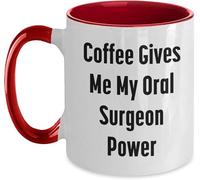 KWQDOZF Gifts for Oral Surgeon Coffee Gives Me My Oral Surgeon Power Coffee Mugs Novelty Coffee Cup Double Side Printed Ceramic Tea Mug for Mom Dad Friend Wife Husband Gift 11oz
