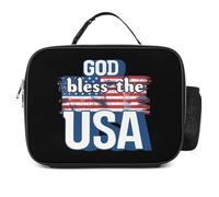 KWQDOZF God Bless The U.S.A. Fashion Lunch Box Bag Tote Portable Insulated Lunchbox Containers Leakproof
