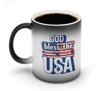 KWQDOZF God Bless The U.S.A. Funny Coffee Mug Cups Funny Color Changing Tea Cup for Men Women Birthday