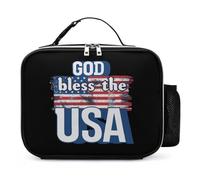 KWQDOZF God Bless The U.S.A. Portable Lunch Box Bag Tote Reusable Insulated Lunchbox Containers Leakproof Work Picnic