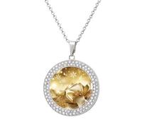 KWQDOZF Gold Silk Christmas Print Necklace,dainty post Faux Diamond