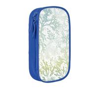 KWQDOZF Green Sea Blue Seaweed Pencil Case Large Capacity Pencil Bag Pen Pouch Makeup Bag for Girls Boys Adults School Office and Travel