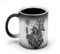 KWQDOZF Grim Reaper Skull Undead Ghost U.S. Flag Funny Coffee Mug Cups Funny Color Changing Tea Cup for Men Women Birthday