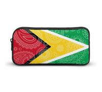 KWQDOZF Guyana Paisley Flag Pencil Case Portable Pen Pouch Bag with Zip