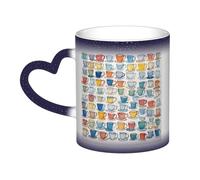 KWQDOZF Hand Drawn Teapots and Cups Color Changing Mug in The Sky-Enchant Your Moments