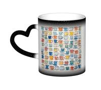 KWQDOZF Hand Drawn Teapots and Cups Color Changing Mug in The Sky-Enchant Your Moments