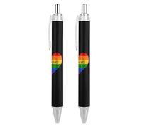 KWQDOZF He Him His Pride Flag Ballpoint Pens Fine Point (0.5mm) Retractable Smooth Writing Pens Black Ink Gel Pens 2 PCS