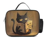 KWQDOZF How to Be A Cool Cat Fashion Lunch Box Bag Tote Portable Insulated Lunchbox Containers Leakproof