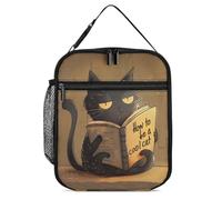 KWQDOZF How to Be A Cool Cat Portable Lunch Box Bag Tote Reusable Leakproof Insulated Lunchbox for Work Beach Picnic