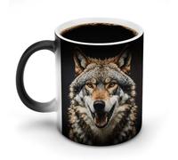 KWQDOZF Hungry Like A Wolf Printed Heat Sensitive Coffee Mugs Morphing Color Changing Coffee Mug Full Image Revealed When HOT is Added