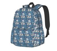 KWQDOZF Hungry Shark with Red Eyes Backpacks 15 Inch Laptop Backpack
