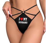KWQDOZF I Love My Husband Women's G-String Thongs Stretch T-Back String Strap Underwear Panty
