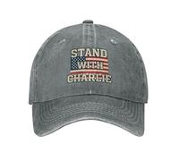 KWQDOZF I Stand with Charlie Kirk hat Vintage Wash Cotton, Everyday Essential Gray