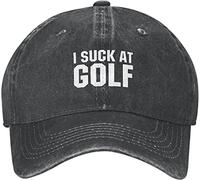 KWQDOZF I Suck at Golf Caps Retro Fashion Adjustable Hat Gift Men/Women's Hat Black