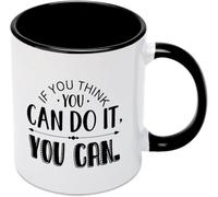 KWQDOZF If You Think You Can Do It You Can Coffee Mugs Novelty Coffee Cup Double Side Printed Ceramic Tea Mug for Mom Dad Friend Wife Husband Gift 11oz