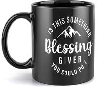 KWQDOZF is This Something Blessing Giver You Could Do Christian Coffee Mugs Novelty Coffee Cup Double Side Printed Ceramic Tea Mug for Mom Dad Friend Wife Husband Gift 11oz