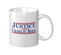 KWQDOZF Justice for Charlie Kirk Blue Red White Coffee Mug Ceramic Mug