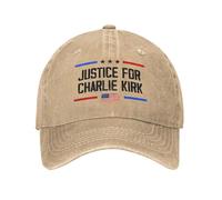 KWQDOZF Justice for Charlie Kirk hat Rest in Peace Charlie Hero Cotton Cap Natural