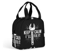 KWQDOZF Keep Calm I'll Fix It Lunch Box Bag Tote for Women Men Insulated Lunchbox Containers Work Picnic Travel