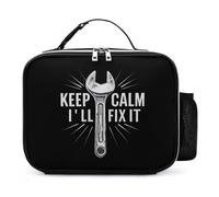 KWQDOZF Keep Calm I'll Fix It Portable Lunch Box Bag Tote Reusable Insulated Lunchbox Containers Leakproof Work Picnic