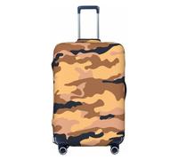 KWQDOZF Khaki Camo Texture Luggage Suitcase Covers Elastic Washable Soldier Camouflage Pattern Luggage Protector Travel Suitcase Protective Cover for Kid and Adult, M
