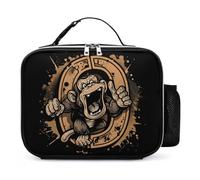 KWQDOZF Kung Fu Apes Chimpanzee Monkey Portable Lunch Box Bag Tote Reusable Insulated Lunchbox Containers Leakproof Work Picnic