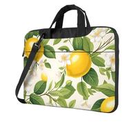 KWQDOZF Lemon Flower Leaves Laptop Bag, Summer Fruit Laptop Case Sleeve Women Men Messenger Shoulder Bag Briefcases 15.6 Inch