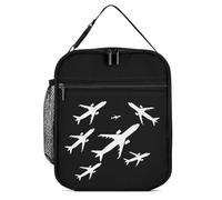 KWQDOZF Little Planes Portable Lunch Box Bag Tote Reusable Leakproof Insulated Lunchbox for Work Beach Picnic