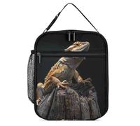 KWQDOZF Lizards Bearded Dragon Portable Lunch Box Bag Tote Reusable Leakproof Insulated Lunchbox for Work Beach Picnic