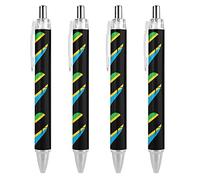 KWQDOZF Love Tanzania Heartbeat Retractable Ballpoint Pen 0.5mm Bold Point Blue Ink Pens Premium Quality Writing Instrument 4 PCS