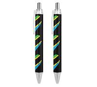 KWQDOZF Love Tanzania Heartbeat Retractable Ballpoint Pen 0.5mm Bold Point Blue Ink Pens Premium Quality Writing Instrument 2 PCS