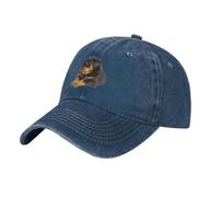 KWQDOZF Lovely Rottweiler Vintage Baseball Cap Unisex Adjustable Cowboy Hat Outdoor Travel Casual Navy Blue