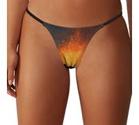 KWQDOZF Magma Volcanoes Eruption Women's G-Strings Thongs Sexy Low Rise Underwear No Show T-Back Panties