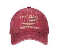 KWQDOZF Make Facts Great Again Cap for Men's Make Facts Baseball Hats Make Facts Great Again Red