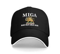 KWQDOZF Make Iran Great Again Hat Miga Trucker Cap for Men Women Black