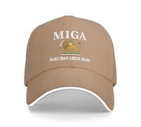 KWQDOZF Make Iran Great Again Hat Miga Trucker Cap for Men Women Brown