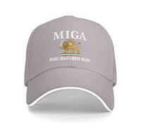 KWQDOZF Make Iran Great Again Hat Miga Trucker Cap for Men Women Gray