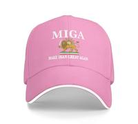 KWQDOZF Make Iran Great Again Hat Miga Trucker Cap for Men Women Pink