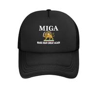 KWQDOZF Make Iran Great Again Hat Miga Trucker Hat Mesh Cap for Men Women Black