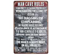 KWQDOZF Man Cave Rules No Nagging or Complaining Metal Tin Sign Wall Home Decor Art Plaque Retro Vintage (No Nagging)
