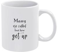KWQDOZF Many are Called But Few Get Up Coffee Mugs Novelty Coffee Cup Double Side Printed Ceramic Tea Mug for Mom Dad Friend Wife Husband Gift 11oz