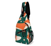 KWQDOZF Men & Women Casual Carrying Tote Case Crossbody Travel Bag, Cute Fox Pattern Sling Backpack Backpacking for Outdoors Running Climbing