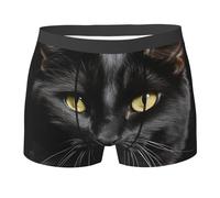 KWQDOZF Men's Boxer Briefs Breathable Underwear Boxer Brief for Men A black cat Boxers Comfort Soft Trunk