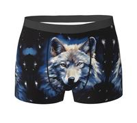 KWQDOZF Men's Boxer Briefs Breathable Underwear Boxer Brief for Men Wolf head Boxers Comfort Soft Trunk Black