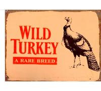KWQDOZF Metal Tin Sign Wild Turkey, A Rare Breed Tin Metal Sign Man Cave Wall Decor Painting Vintage Wall Decoration 12x8 Inches
