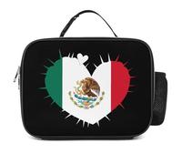KWQDOZF Mexican Flag Heart Cactus Fashion Lunch Box Bag Tote Portable Insulated Lunchbox Containers Leakproof