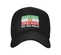 KWQDOZF Miga King Reza-Pahlavi Make Iran Great Again Hat Trucker Cap for Men Women Black