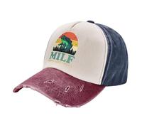 KWQDOZF Milf Man I Love Frogs,Denim Baseball Caps - Vintage Trucker Hats Dark Red