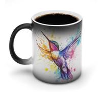 KWQDOZF Minimalist Watercolor Hummingbird Color Changing Mugs Wildlife Animal Nature Bird Heat Changing Ceramic Coffee Mug Novelty Tea Cup Funny Water Cup for Home Office 11OZ