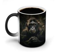 KWQDOZF Monkey in Jungle Printed Heat Sensitive Coffee Mugs Morphing Color Changing Coffee Mug Full Image Revealed When HOT is Added